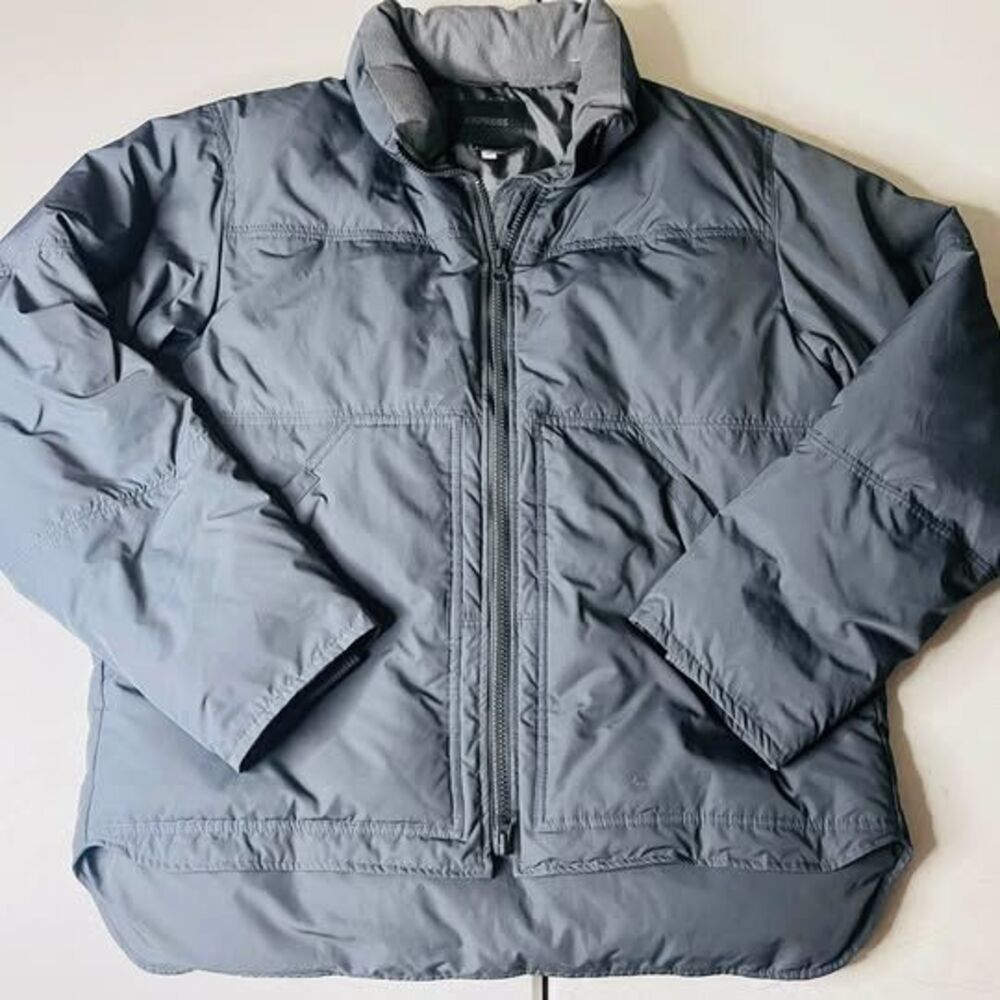 Express Grey Puffer Jacket Size XL